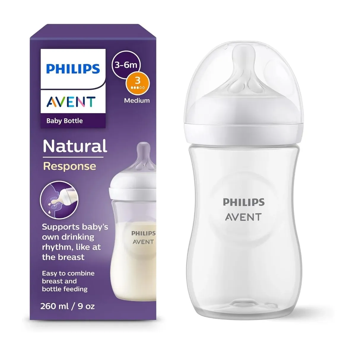 Philips Avent Natural Response Feeding Bottle – 260 ml