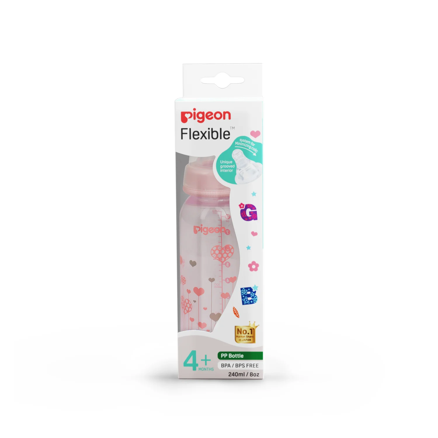 Pigeon Peristaltic Clear Nursing Bottle – 240 ml